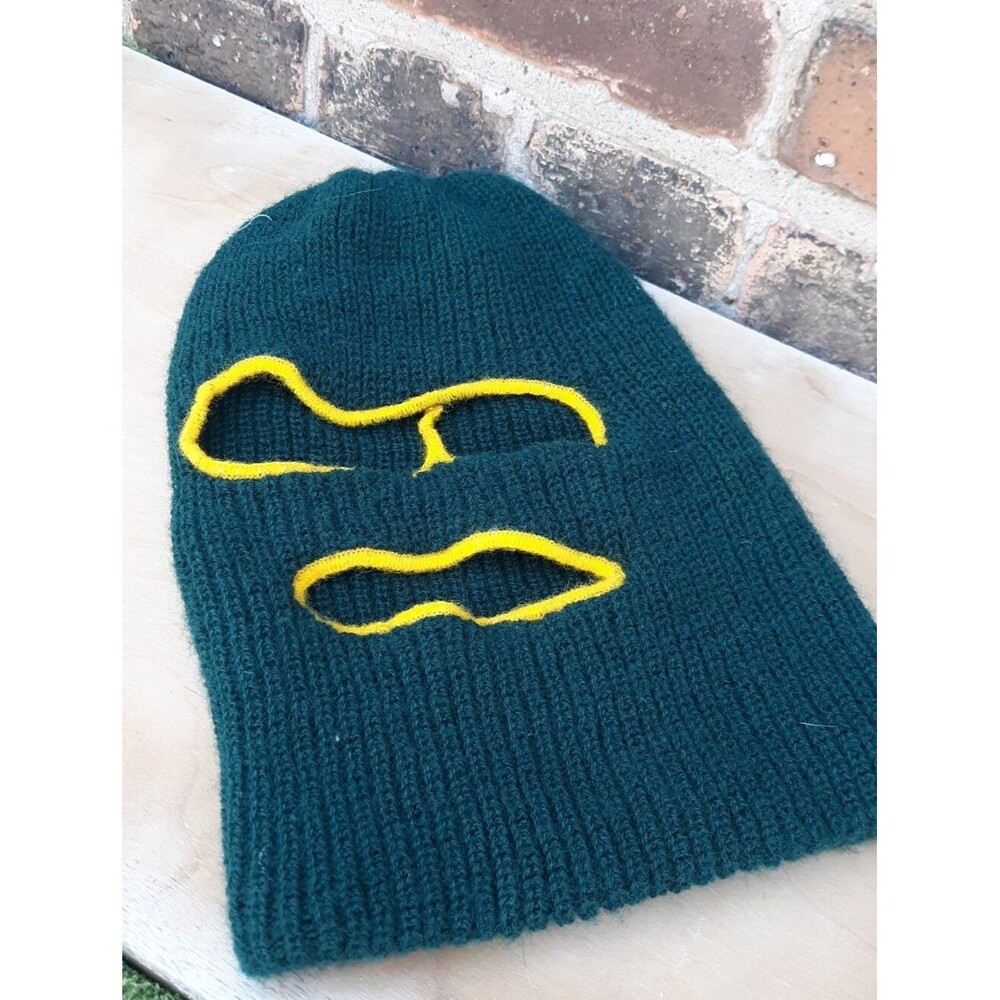 Green Bay Packers Colors Green & Yellow Vintage Knit Ski Mask OS Adult